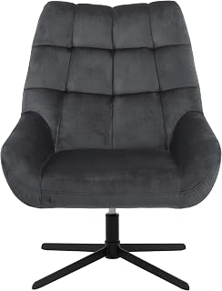 Emob Madrid - Grau, Fein, Drehstuhl, Stuhl, Wohnzimmer, Entspannen, Rollend, Samt