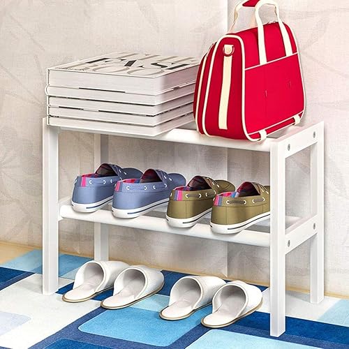 ZEELYDE Zapatero banco de almacenamiento de 2 niveles organizador de zapatos gabinete de tela no tejida estantes apilables para pasillo entrada baño disponible en Yaxa Colombia