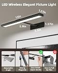 EZVALO 16'' Picture Light for Wall, 4800mAh Rechargeable Wireless IR Remote Control Battery Lights for Painting, Dimmable Magnetic LED Art Display Light, Colors Temperatures, for Gallery, Living Room