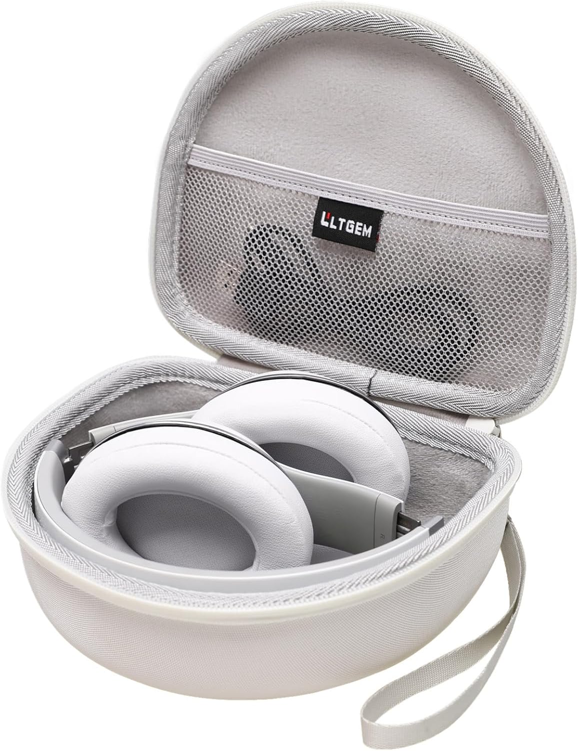 Headphone Case Compatible with Beats Studio Pro/Beats Solo 4 / Beats Studio 3 / Beats Solo 3 / Beats Solo 2 and for TOZO HT2 On-Ear Bluetooth Headphones – White+Grey