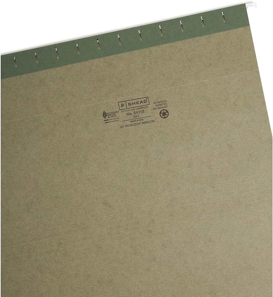 Smead Hanging File Folder, No Tabs, Legal Size, Standard Green, 25 per Box (64110)