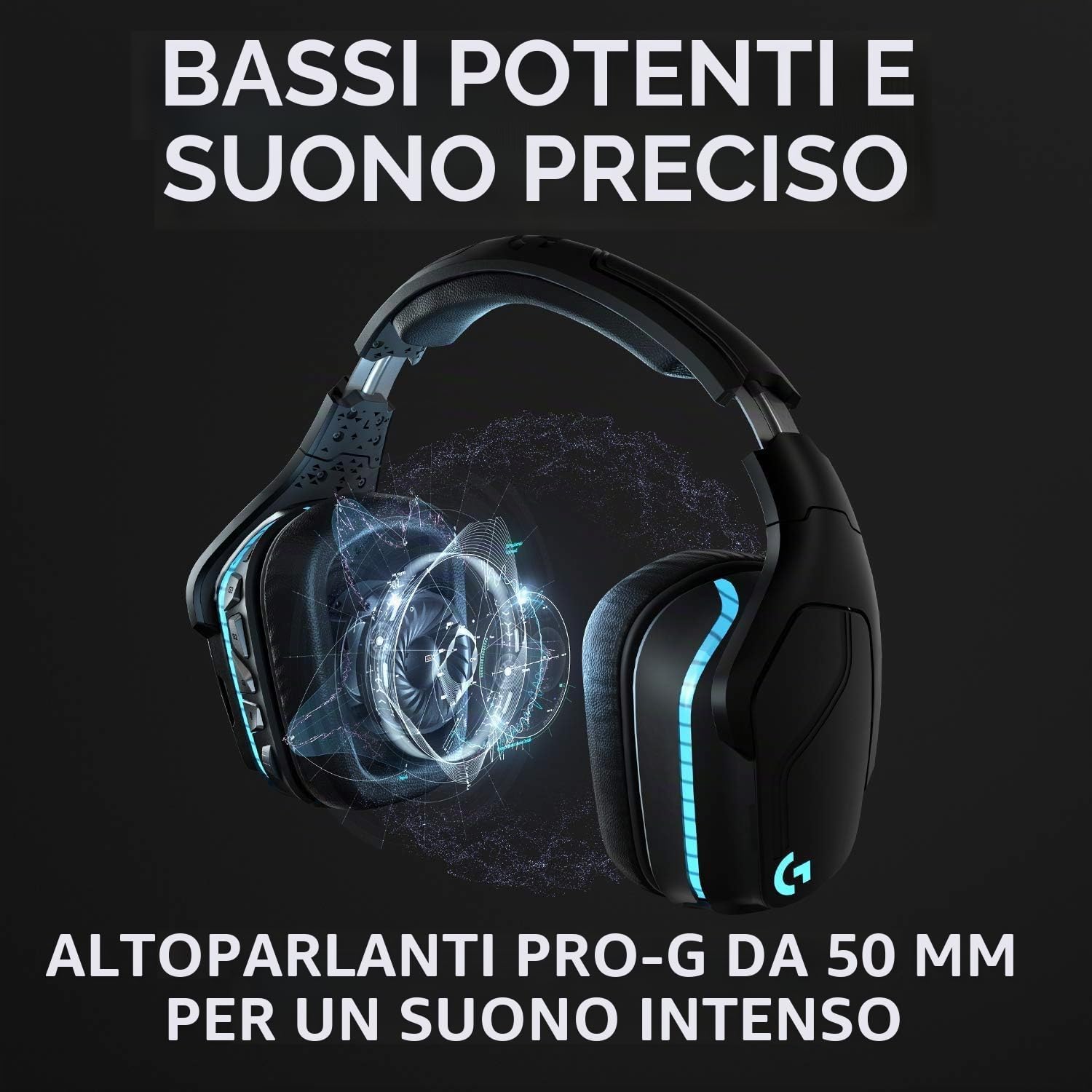 Natur Pur LieferAlles E.C. Cuffie da gioco wireless G935 con LIGHTSYNC RGB, 7.1 Surround Sound DTS Headphone: X 2.0, driver da 50 mm, connessione wireless, switch PC/Xbox One/PS4/N, colore nero