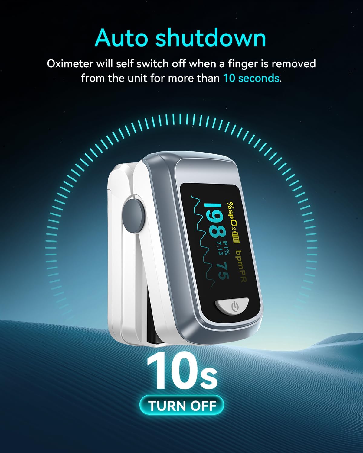 HealthTree JKS50B Fingertip Pulse Oximeter Blood Oxygen Saturation Monitor Pulse Ox, Heart Rate and Fast Spo2 Reading Oxygen Meter with OLED Screen Included Lanyard and 2 X AAA Batteries