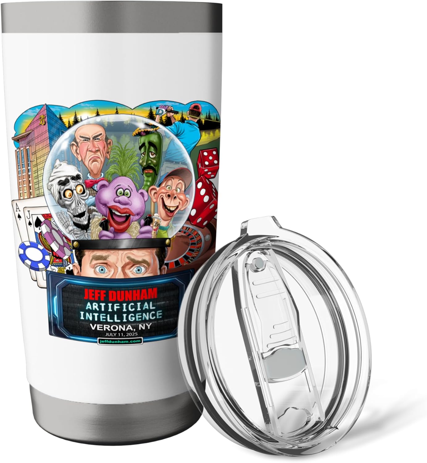 Jeff Dunham Verona, NY (2025) Stainless Steel Insulated Tumbler - Image 5
