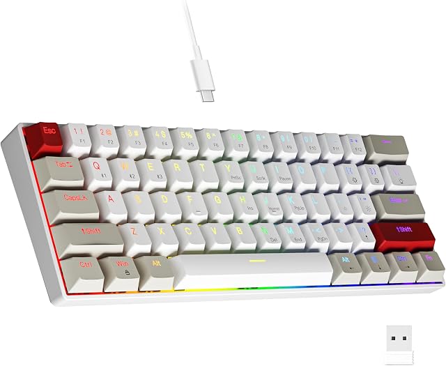 Newmen GM610 Teclado Gamer Mini Blanco y Gris