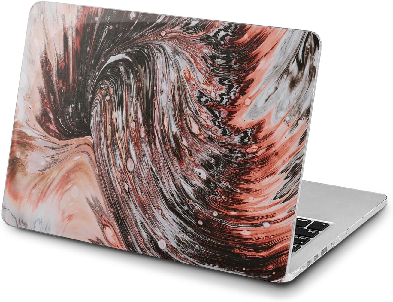 Hard Case Compatible for MacBook Pro 16 14 M3 M2 2023 M1 Pro 13 2022 Air 13 2021 Retina 2020 Mac 11 12 Print New Swirl Design Touch Bar Painting Abstract Art Stroke Cover Black t0297