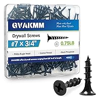 Vista 10 de Juego de tornillos para paneles de yeso, #7 tornillos negros para madera, 160 piezas, 5 tamaños (7.6 cm, 5.1 cm, 3.5 cm, 2.5 cm, 1.6 cm), rosca