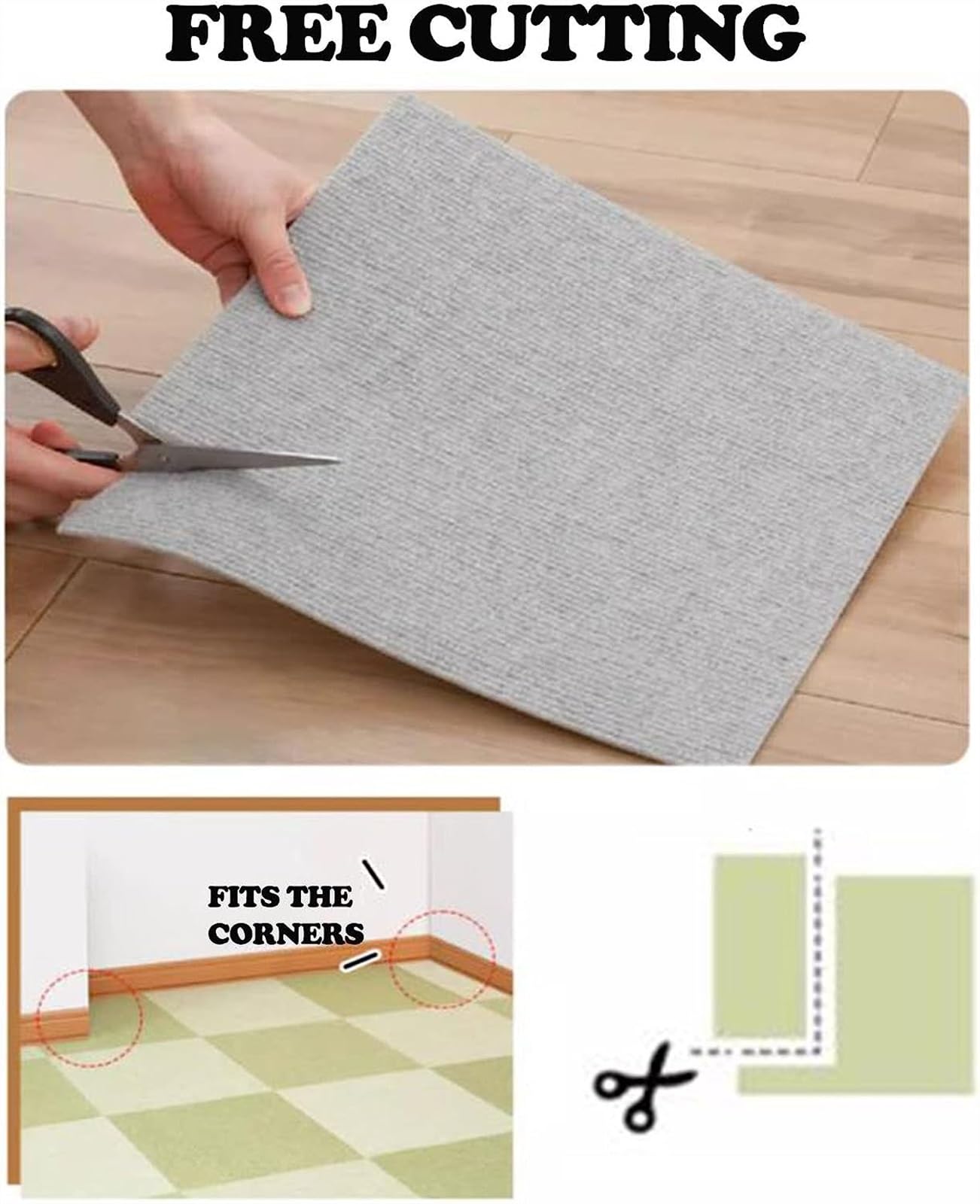 dalles de moquette, Dalles de moquette 12x12 pouces, dalles polyvalentes(Camel+beige)