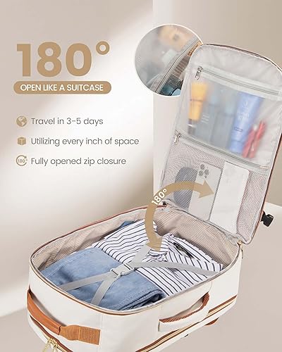 Miniatura 2 de LOVEVOOK Mochila de viaje para mujeres y hombres como artículo personal aprobado por vuelo, equipaje de 40 L, Beige, Mochila de viaje, mochila de