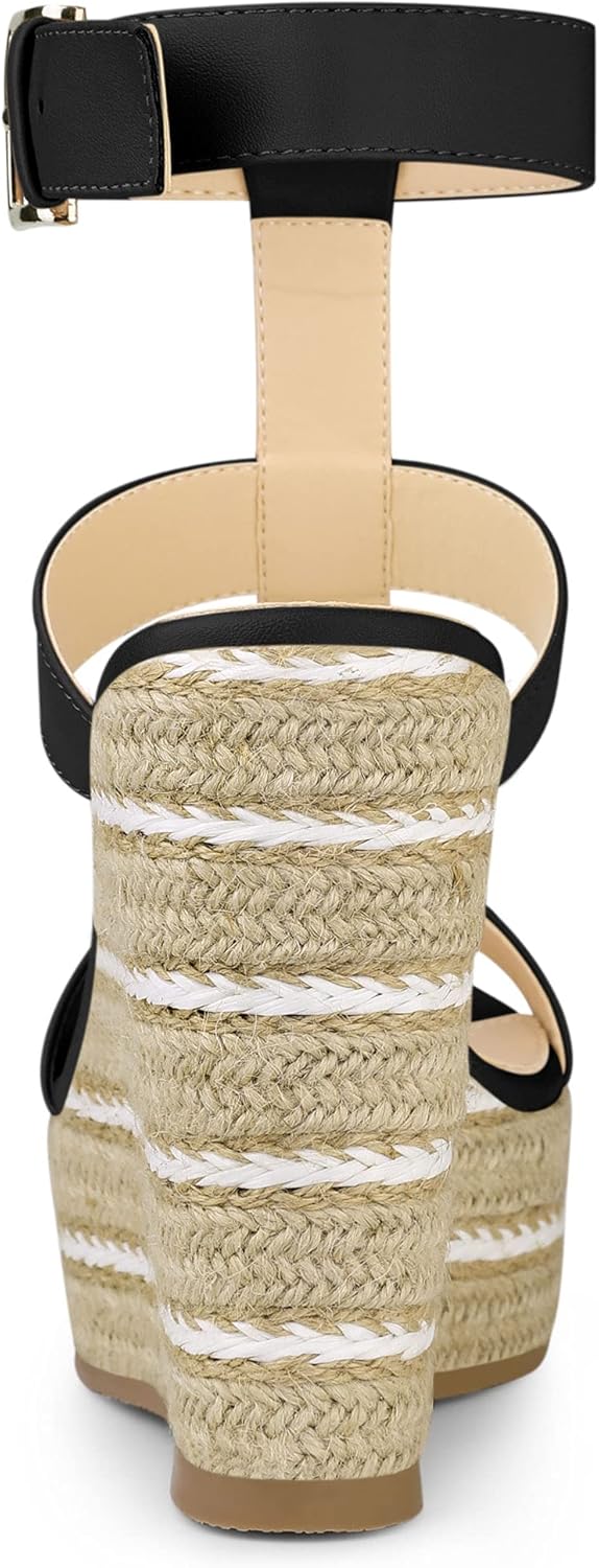Allegra K Women's Espadrille Strappy Platform Wedges Sandals - Image 3