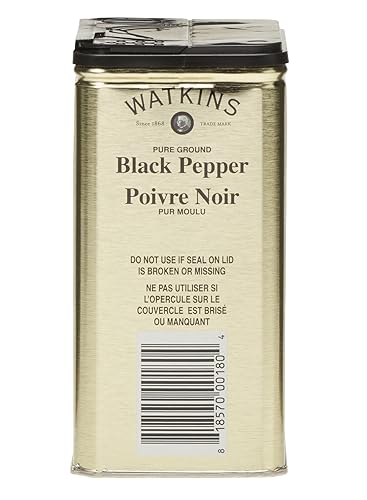 Miniatura 2 de Watkins Gourmet - Lata de especias pura, pimienta negra molida, lata de 6 onzas, 1 paquete
