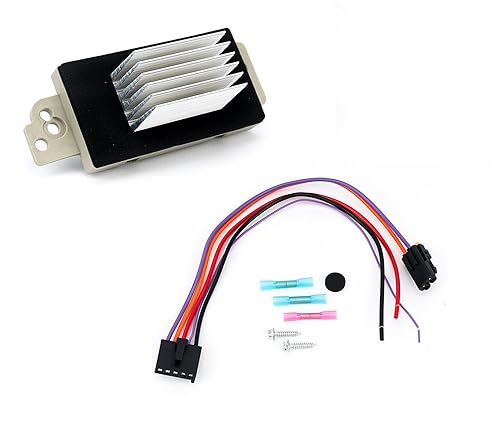 Kit completo de resistencia de motor de ventilador HVAC con arnés – Reemplaza 15 81773, 89018778, 89019351, 1581773, 15-81773 Compatible con Chevy,