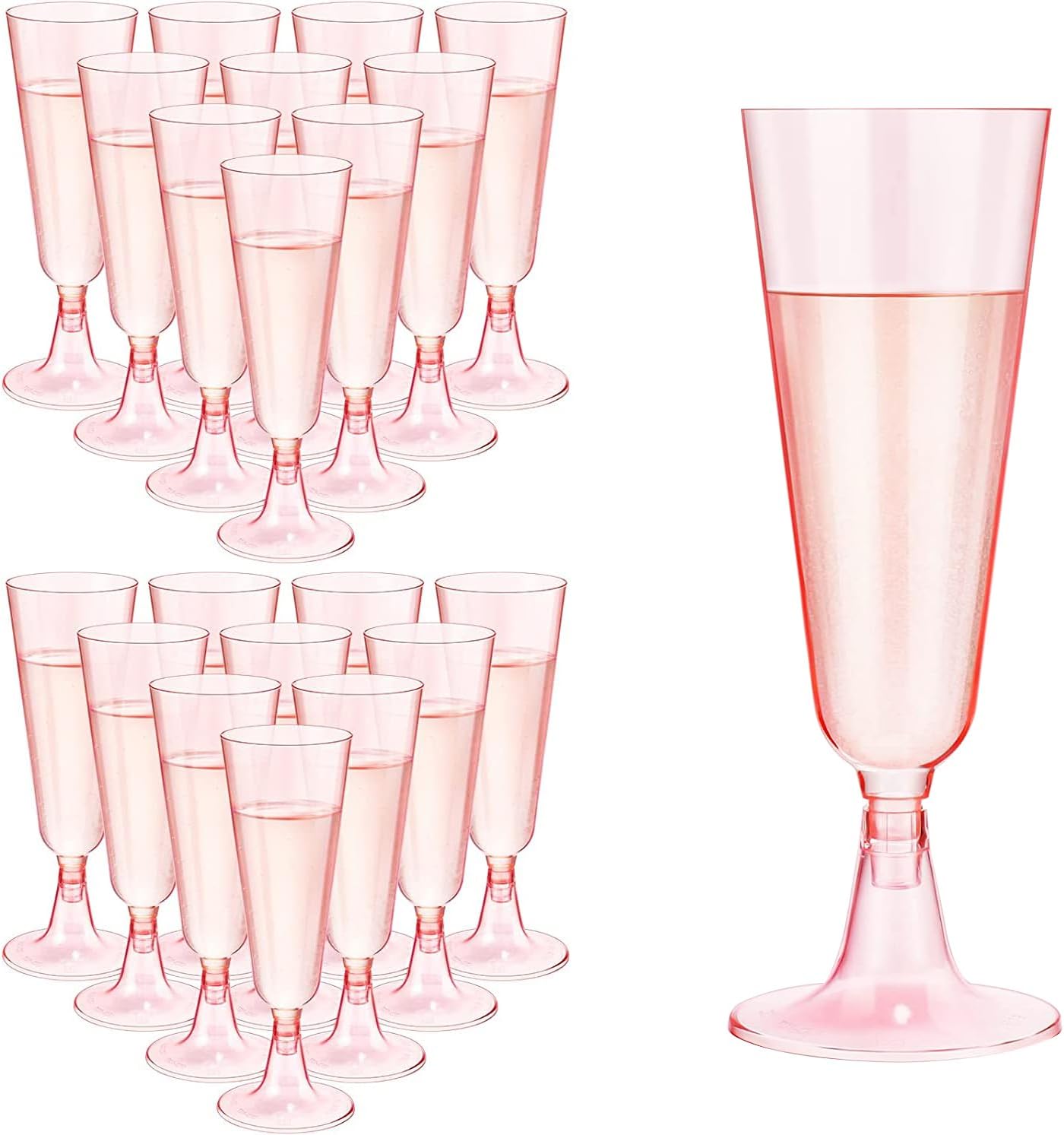 30 Gold-Glitzer Sektgläser Aus Plastik - Wiederverwendbar Für Feste & Feiern