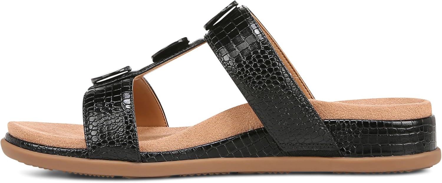 Vionic Serra Women's T-Strap Slip-on Supportive Sandal Black - 9 Wide - Image 6