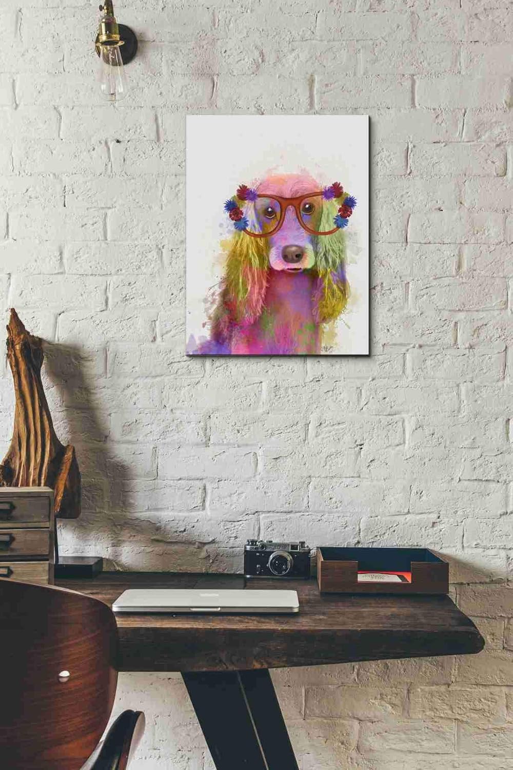 Epic Graffiti 'Rainbow Splash Cocker Spaniel, Portrait' by Fab Funky Canvas Wall Art, 12"x16"