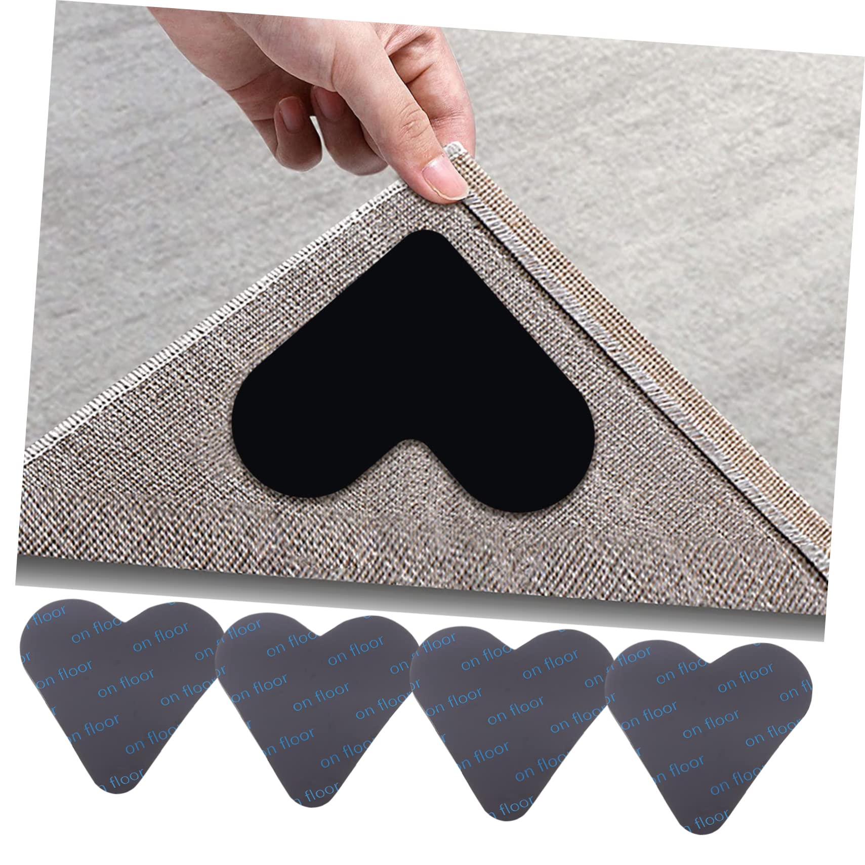 PRETYZOOM 48pièces Adhésives Antidérapantes Forme De Coeur pour Tapis Autocollants De pour Sols Durs Et Carrelages Fixation Facile Et Réutilisable