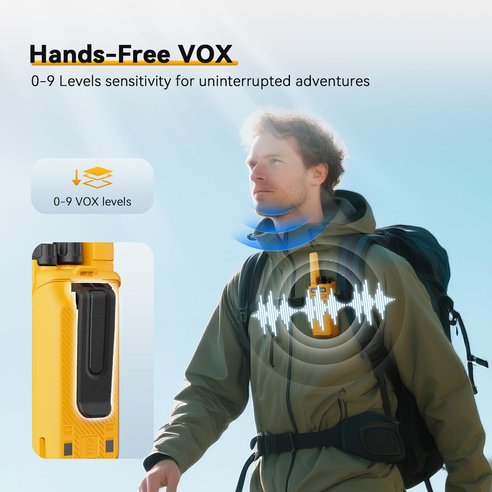 Retevis RT45 Walkie Talkie con RT668 Robusti Woki Toki con Auricolare | PMR446 Walkie Talkie Ricaricabili, VOX 16 Canali Torcia, Portatile Walky Talky Professionali per Campeggio Viaggio Esterni