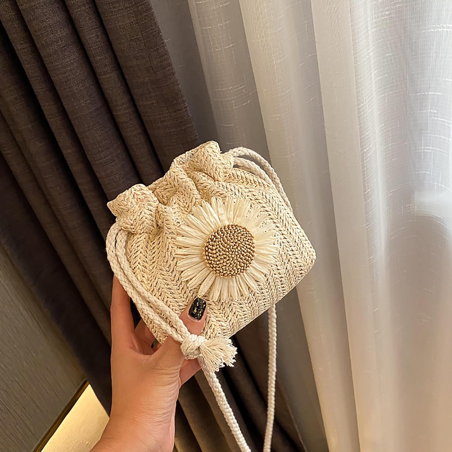 Straw Shoulder Bag Women Crossbody Purses Bag Summer Handmade Casual Small Cross body bag for Girls - Image 2