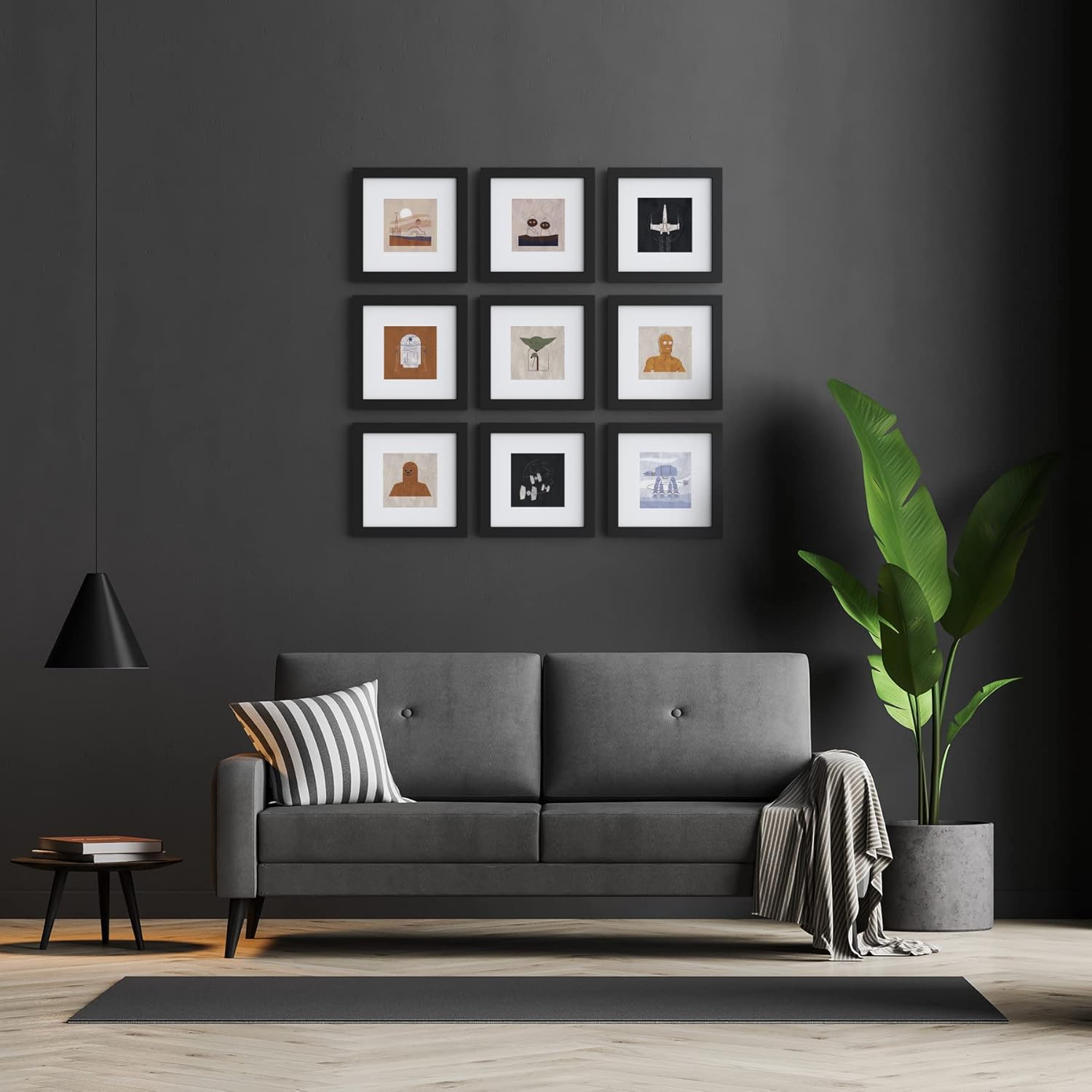 Trends International Gallery Pops Star Wars: Saga - Abstract Art Wall Art Bundle (9-Pack) Wall Poster, 12" x 12", Black Frame Version