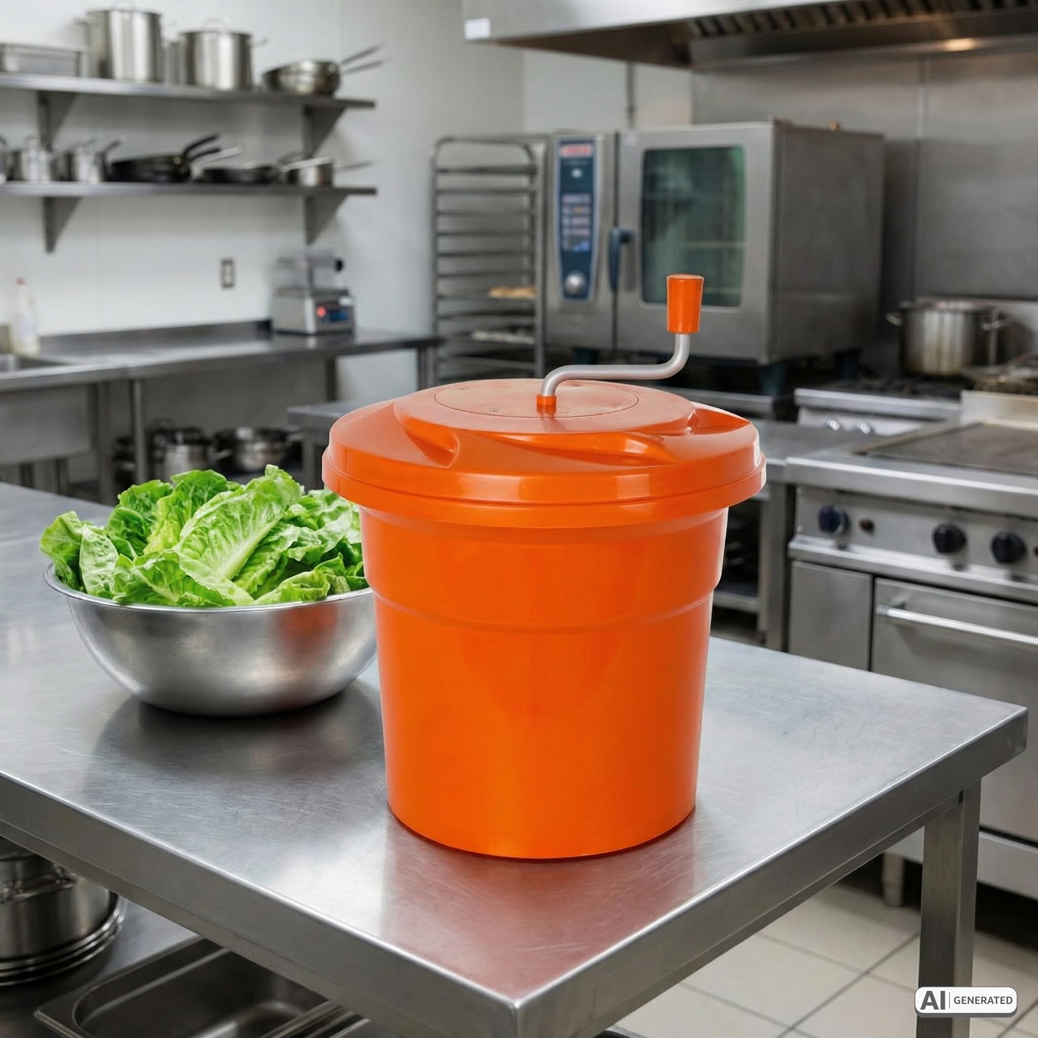 SARO RENA 121 Centrifugadora de ensalada, 12 l, 330 mm Ø, engranaje de plástico resistente a los golpes, apto para lavavajillas, soporte antideslizante