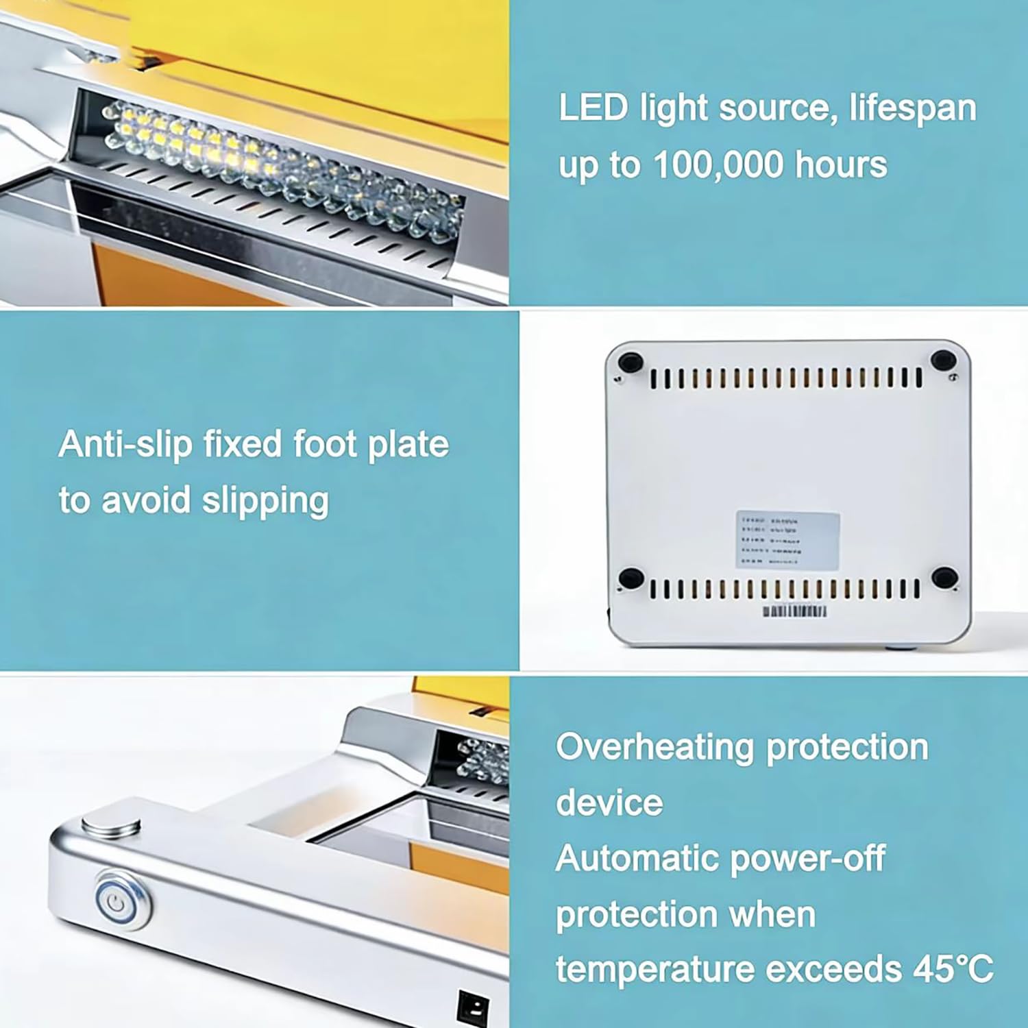 Transilluminator LED per laboratorio con illuminazione fronte-retro per gel