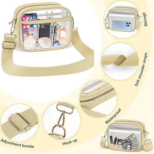 Miniatura 29 de KETIEE Bolso cruzado transparente, aprobado para estadios, para conciertos, eventos deportivos, festivales