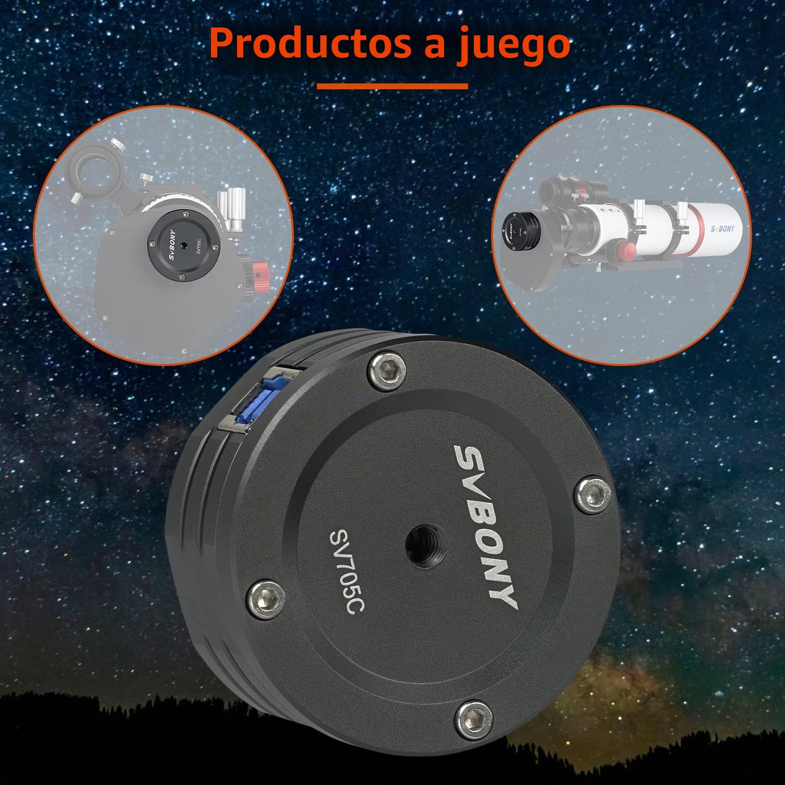 Svbony SV705C Oculares para Telescopios, Cámaras para Planetaria Color, USB3.0 ST4 Puerto de Guía Grande, Cámara de Fotografía de Cielo Profundo de Nivel Básico Planetario para Imágenes EAA