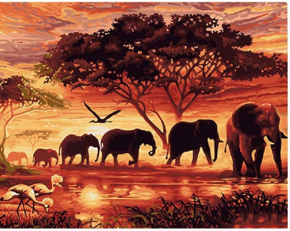 Classic Jigsaw Puzzles 1000 Pieces Adults Puzzles Wooden Puzzles Elephants Landscape Diy Home Decor 75X50Cm
