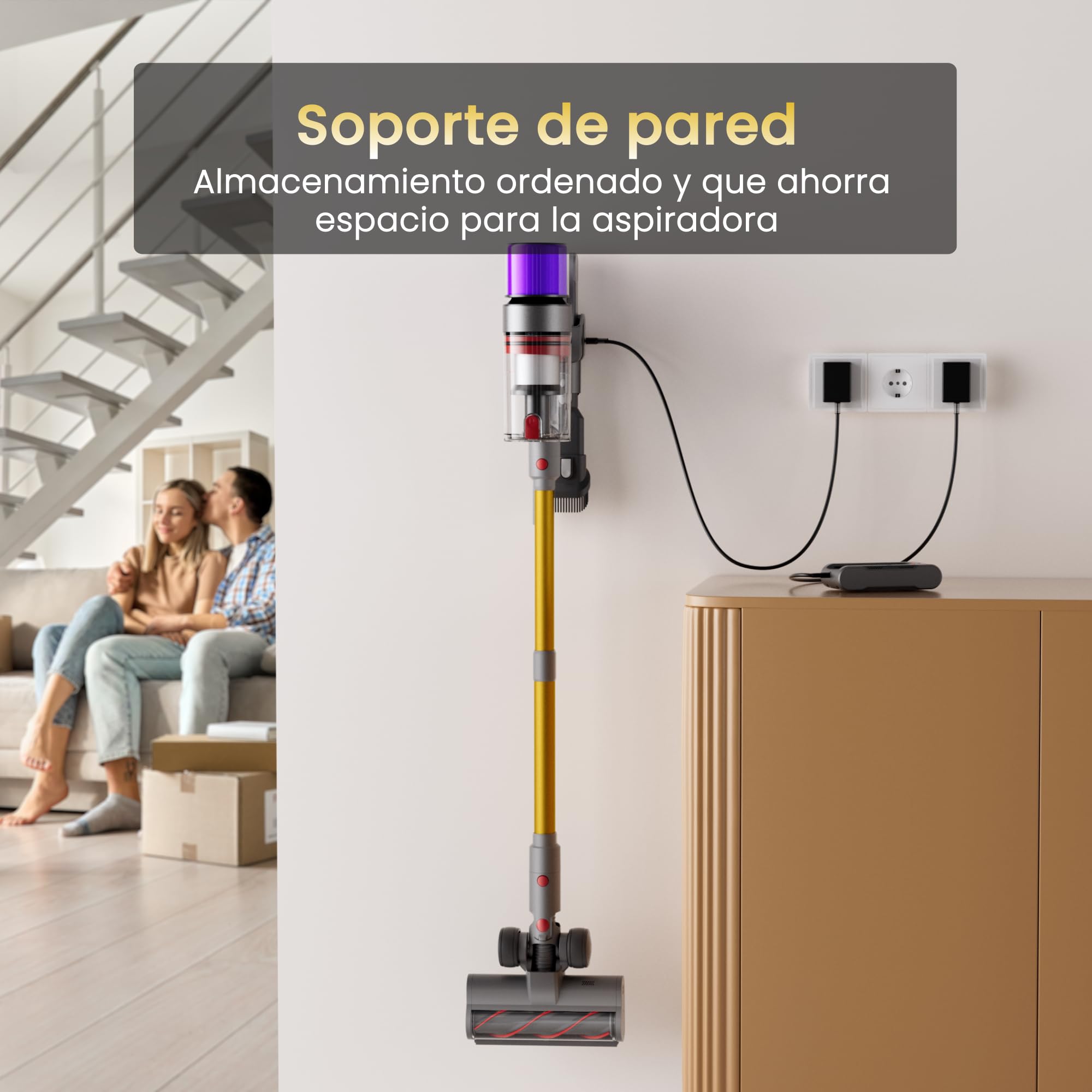 X7 Aspiradora Sin Cable, 55 kPa, 600 W, 80 Min, Base Mural | Aspiradora Escoba Con Modo AUTO, Pantalla LED, Sensor De Polvo Y Cepillo Antienredos Para Suelos, Alfombras Y Mascotas