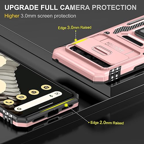 Miniatura 7 de Funda para Pixel 7a con cubierta deslizante para cámara, protección contra caídas de grado militar Funda para Google Pixel 7a con funda de teléfono