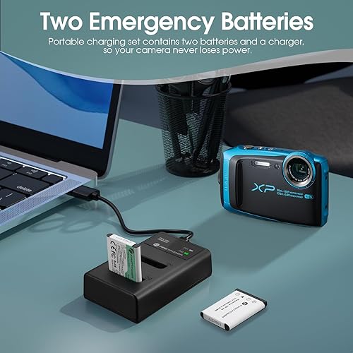 Miniatura 6 de FirstPower Batería NP-45NP-45ANP-45S (X2) y cargador dual para Fujifilm INSTAX Mini 90 Fuji FinePix XP140 XP130 XP120 XP90 XP80 XP70 XP60 XP30 XP20