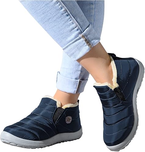 Miniatura 4 de Botas de nieve para mujer, impermeables, talla 12, botas de invierno para mujer, lindas botas de nieve peludas para mujer, botas de nieve