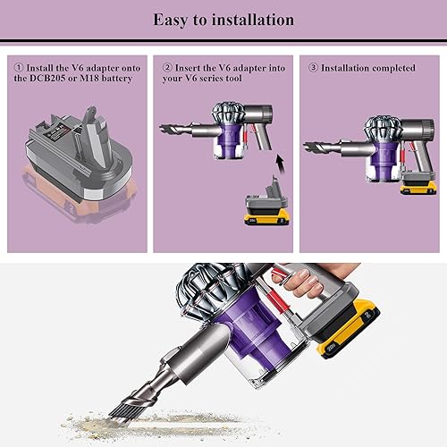 Miniatura 6 de Repuesto para adaptador de batería DeWalt de 18 V a 20 V DCA1820, convierte la batería de litio de 20 V a batería de 18 V NiCad y NiMh DC9096 DC9098