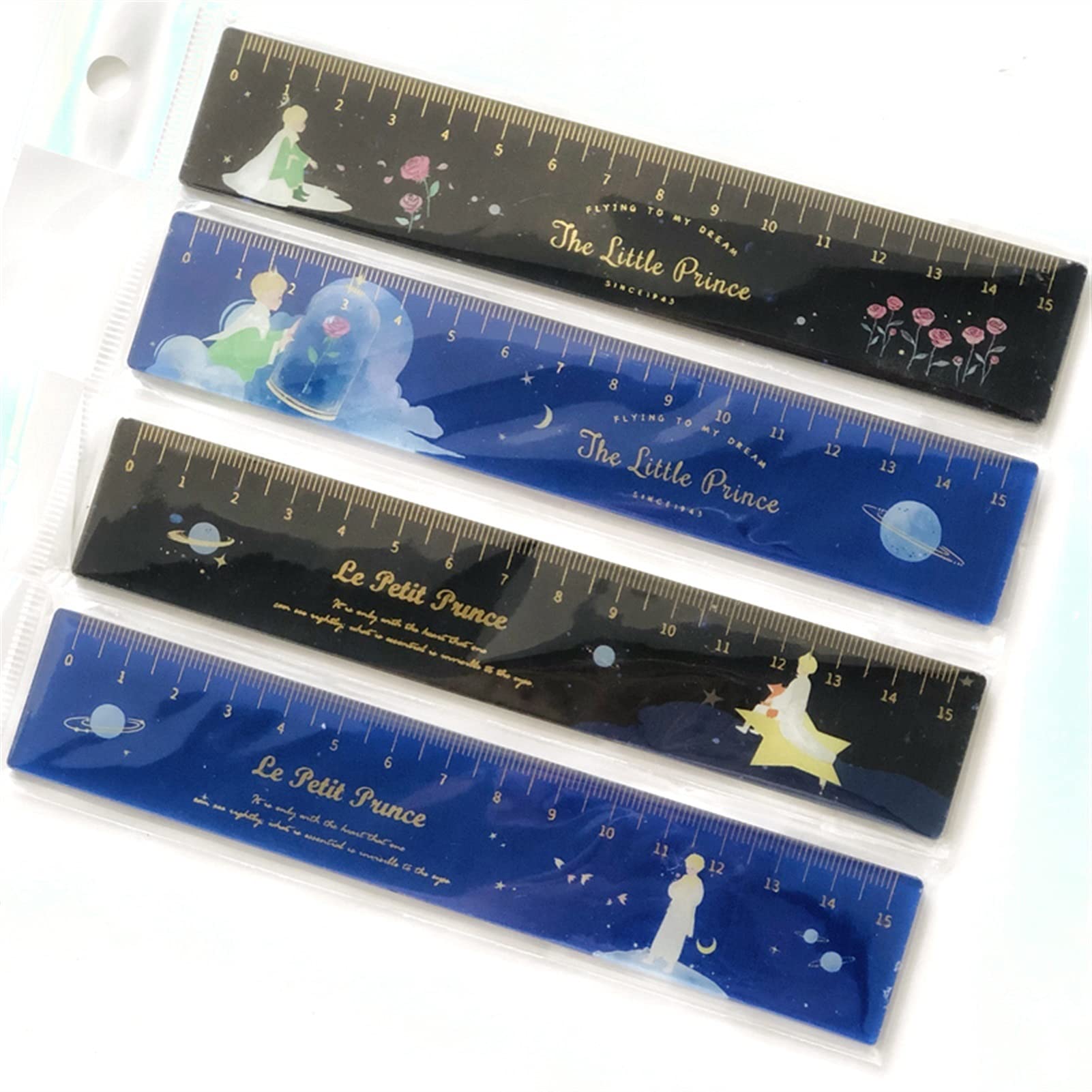 caihuashopping 4 stück Rose Planeten Acryl Lineal Hand Konto Maßnahme Mathematik Herrscher Kinder Herrscher für Schule