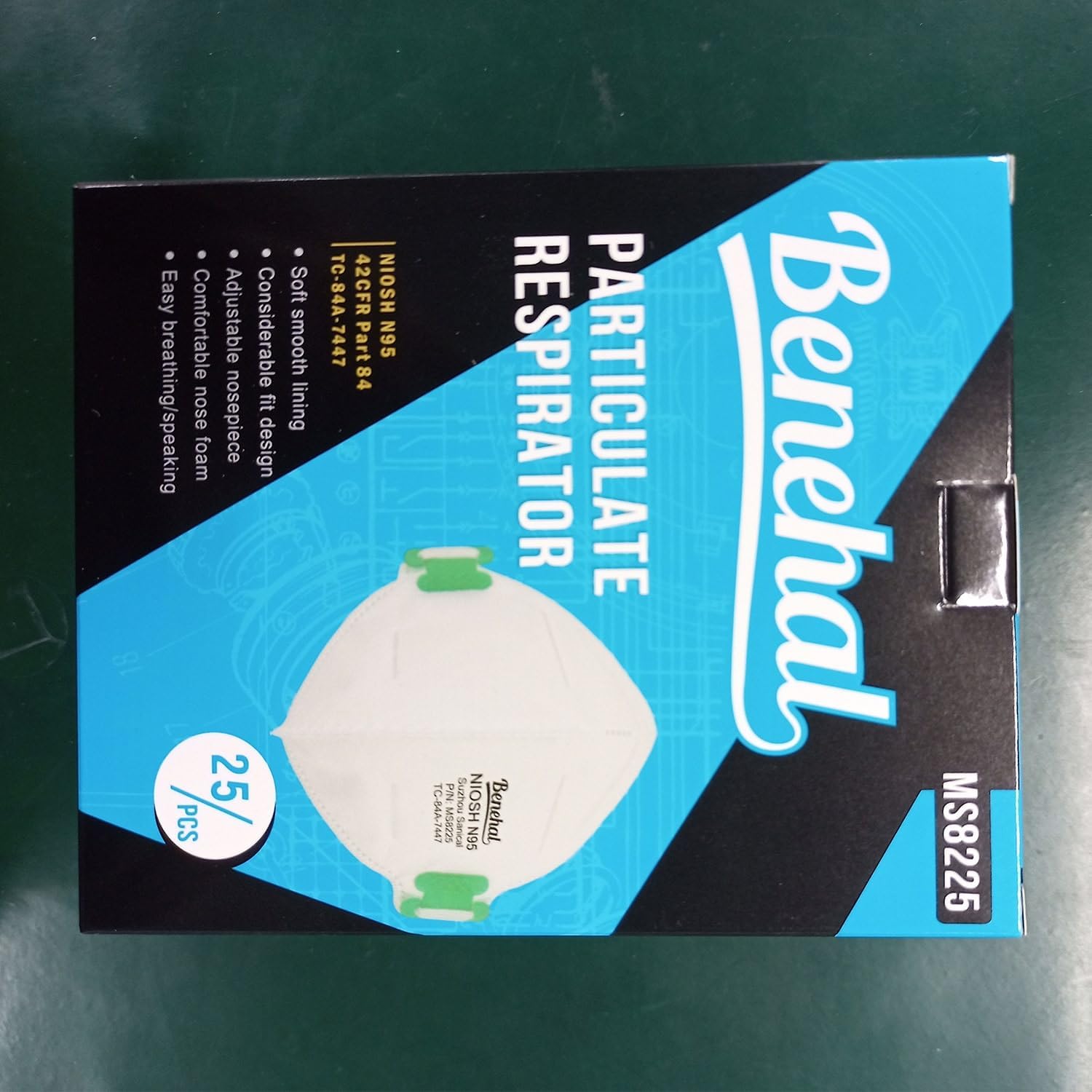 NIOSH Approved N95 Mask Particulate Respirators, Pack of 25 White N95 Face Masks, Individually Wrapped, Universal Fit - Amazon product rated Grade D