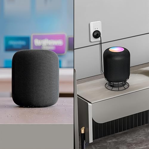 Miniatura 5 de Soporte de mesa inteligente con altavoz para Homepod de 2 generación (lanzado en 2023) y Echo 4 generación (lanzado en 2020), soporte decorativo