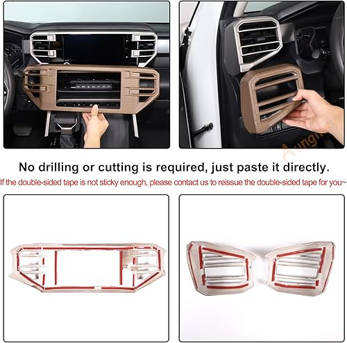 Vista 165 de Cubierta de salida de aire lateral para consola central de automóvil, compatible con Toyota Tundra 2022+ Sequoia 2023+ cubierta de panel de aire