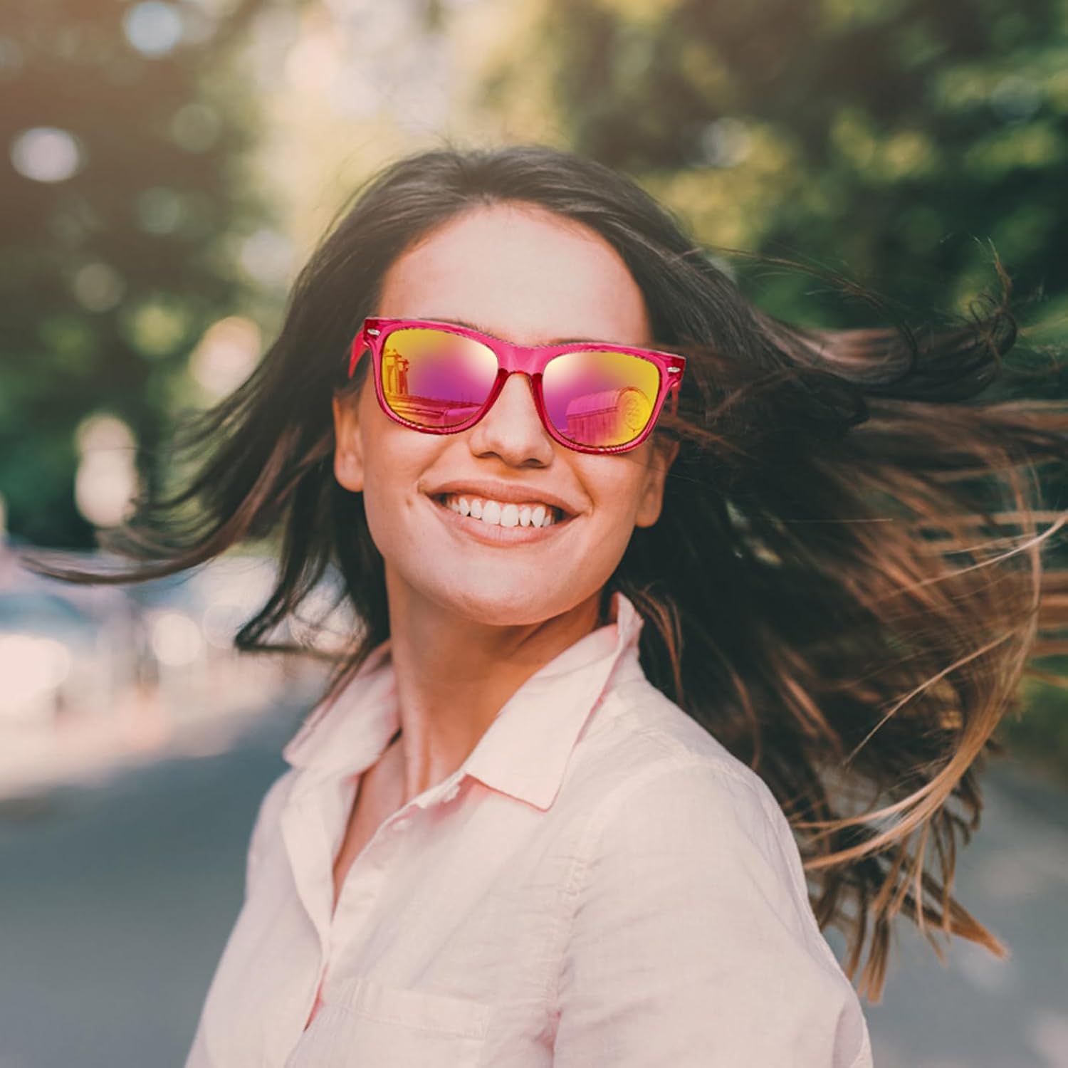 Pibupibu 10/20 Pack Wholesale Neon Party Sunglasses Bulk, Retro 80s 90s Mirror Colorful Sunglasses Party Favors Unisex - Image 5