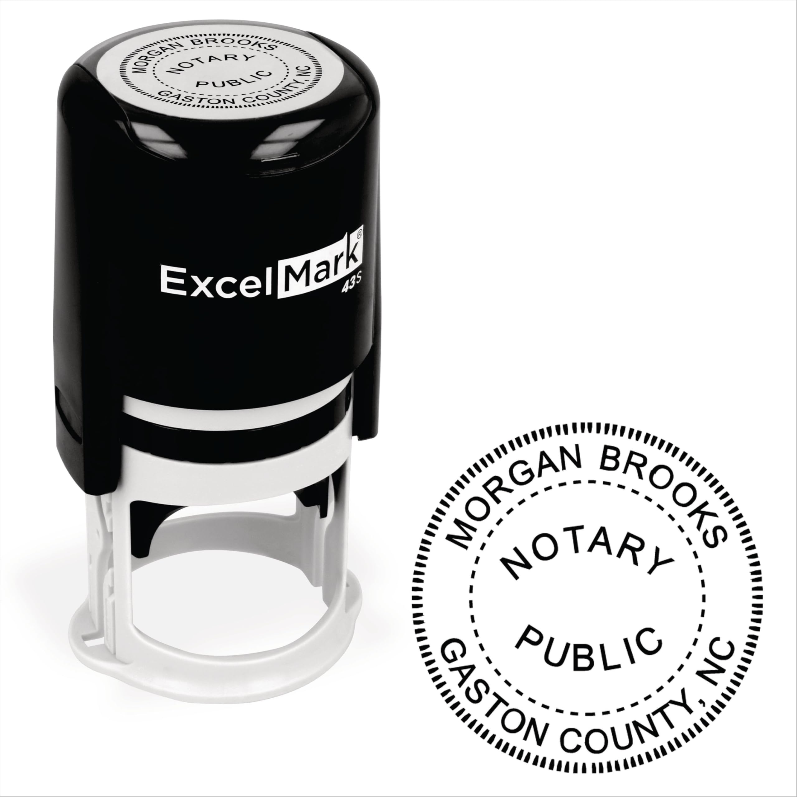 ExcelMark Notary Stamp for All 50 States - Official State Seal - North Carolina - Round