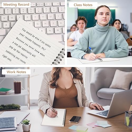 Miniatura 6 de Fuutreo 12 cuadernos en espiral para el trabajo A5 de 8.3 x 5.7 pulgadas, cuaderno de espiral con rayas universitarias, cuaderno de papel de estraza