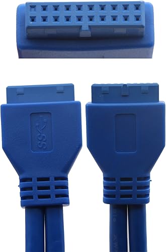 Miniatura 3 de AAOTOKK Cable USB 3.0 para cabecera de placa base de alta velocidad de 20 pines hembra a hembra adaptador de cabezal de placa base Cable extensor