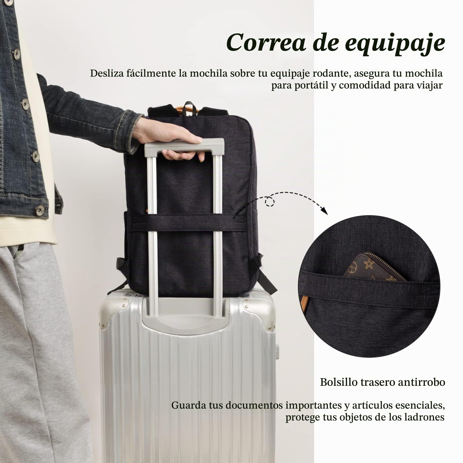 Hp hope Mochila para portátil, mochila de negocios para hombre, mochila impermeable para mujer, mochila escolar para portátil de 15,6 pulgadas con puerto de carga USB