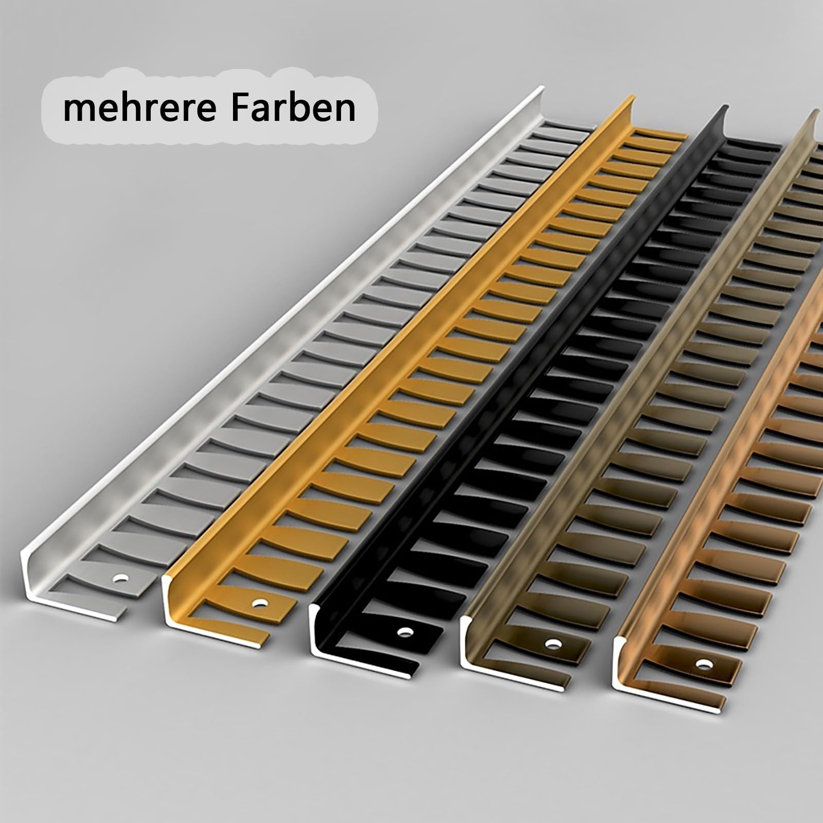 Perfiles Y Bordes para Baldosas 90 Cm* 3 Piezas Riel Flexible De Aluminio Anodizado Tira Final Resistente A Rayones para Acabados Paredes Y Pisos(Gold,H:15MM)