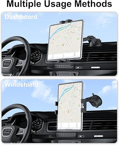Miniatura 2 de Soporte para tablet de tablero de automóvil, [ventosa más fuerte] Soporte para tablet de automóvil para parabrisas de camión con brazo telescópico