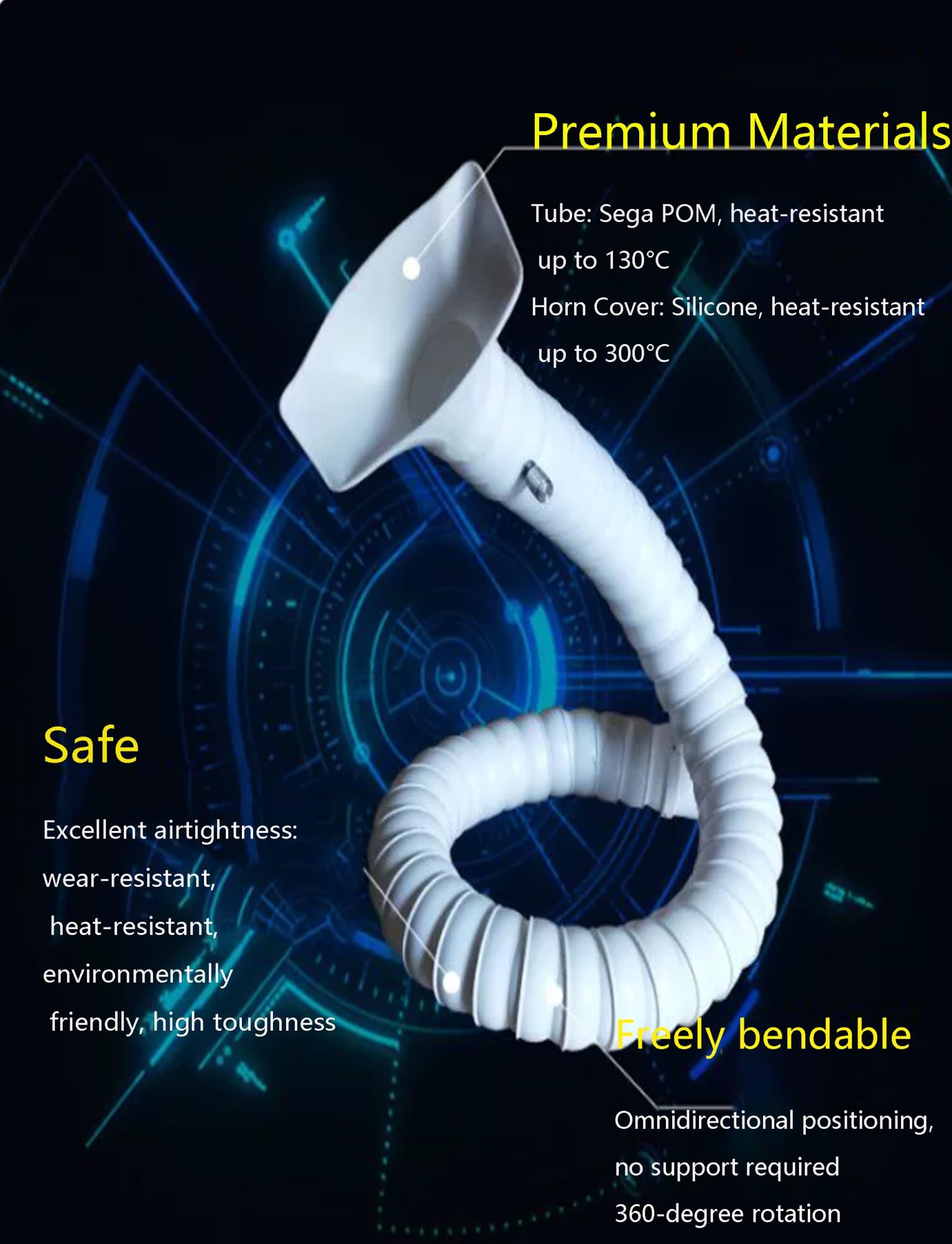 Tubo flessibile per saldatura a 360° orientabile per ventilazione industriale (5,1 x 140,2 cm) - Sistema di filtrazione dell'aria efficiente