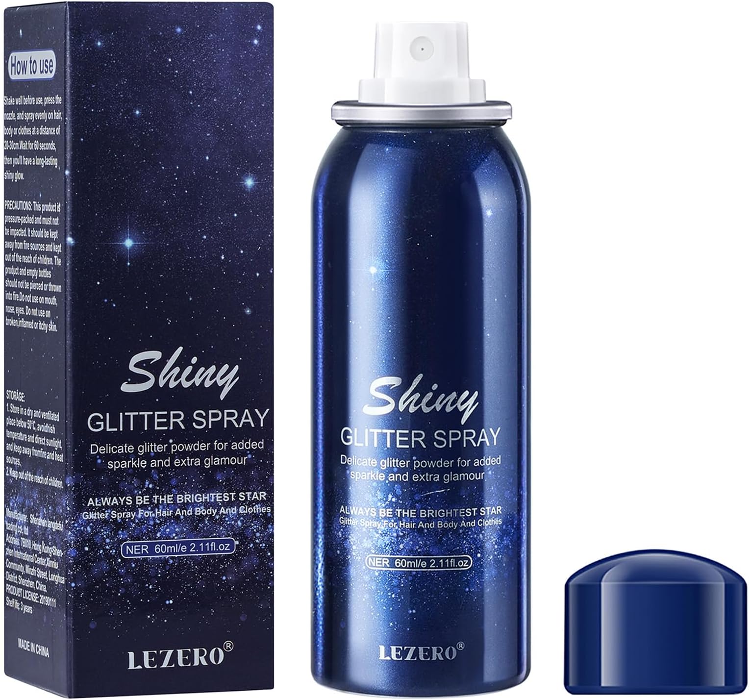 SILVER GLITTER Spray on Hair Color 3 oz GoodMark (Silver