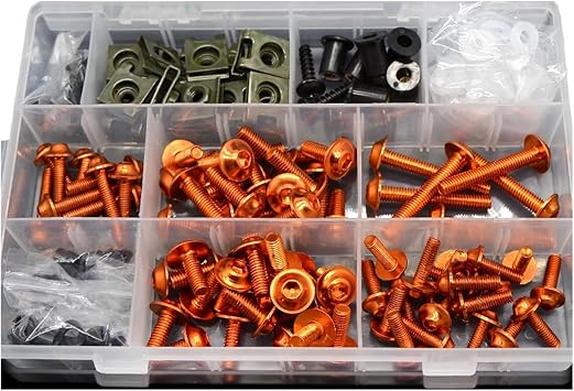 Motorcycle Full Fairing Body Bolt Kit Screw Mounting Nut for MONSTER M750 / M750IE 1994-2002 2001 2000 1999Orange