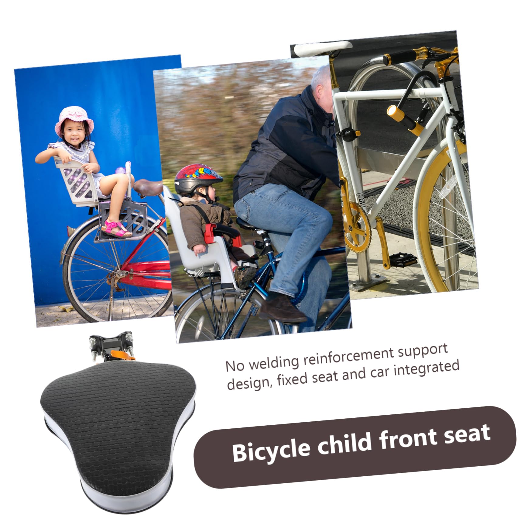 SUPVOX Seggiolino Bici Anteriore Pieghevole per Bambini in Nero