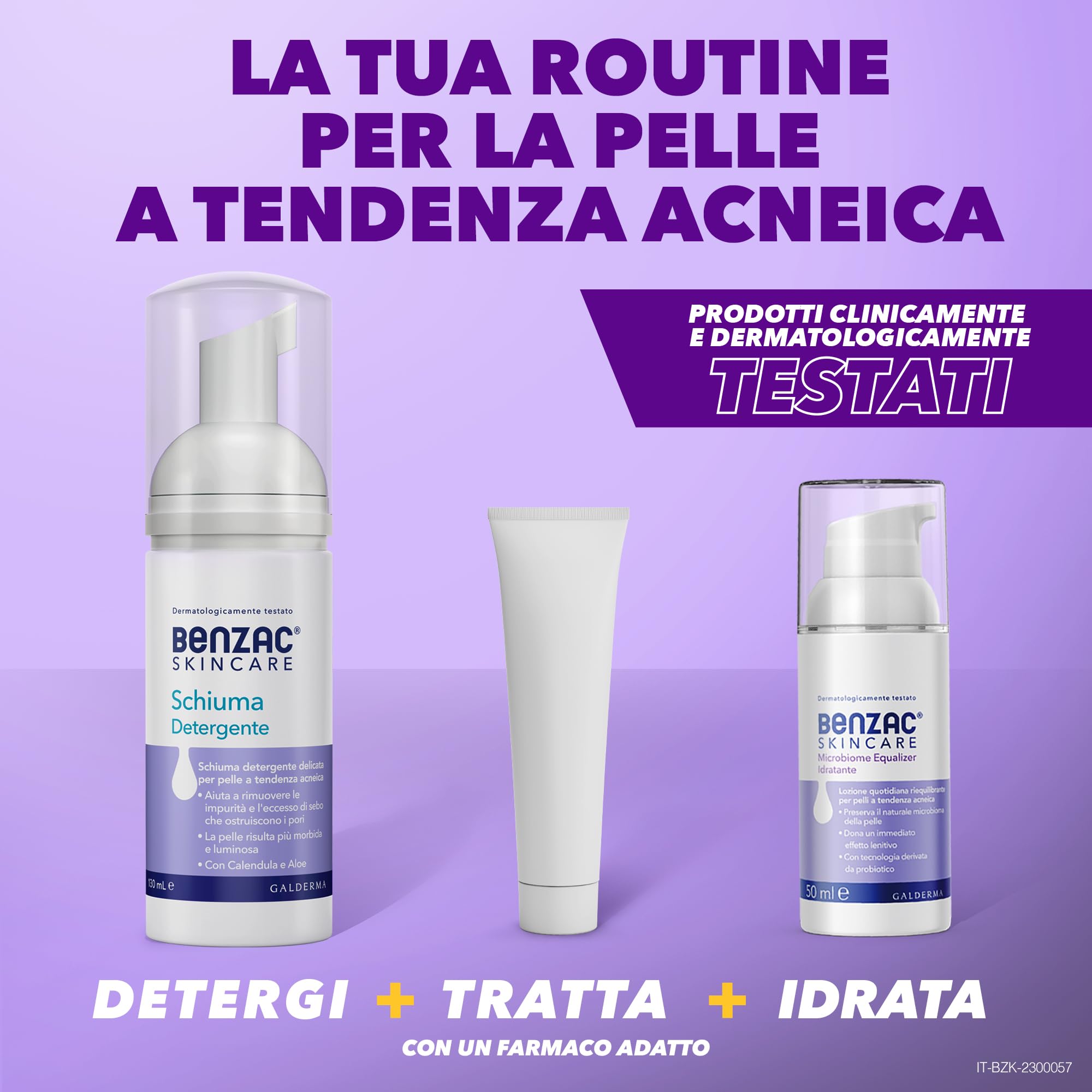 Benzac Skincare Schiuma Detergente Viso, Anti Acne, Azione Lenitiva, per Rimuovere le Impurità e l'Eccesso di Sebo, con Calendula, Aloe e Glicerina
