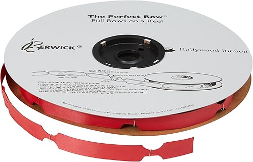 Miniatura 2 de Berwick Offray The Perfect Bow Pull Ribbon, tamaño acabado de 4 pulgadas con 18 bucles, rojo intenso, 50 unidades